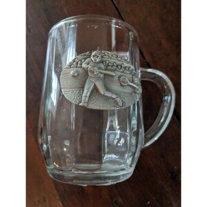 Vintage Glass Baseball Mug: Sports Memorabilia Barware